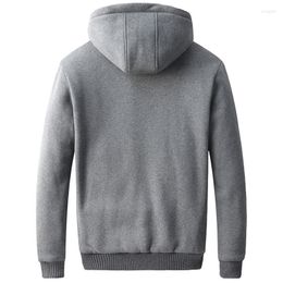 Hommes Hoodies Coréen Slim Fit Mens Manteau À Capuche Casual Hiver Doublure De Fourrure Chaud Streetwear Mâle Coton À Manches Longues Sweats Outwear