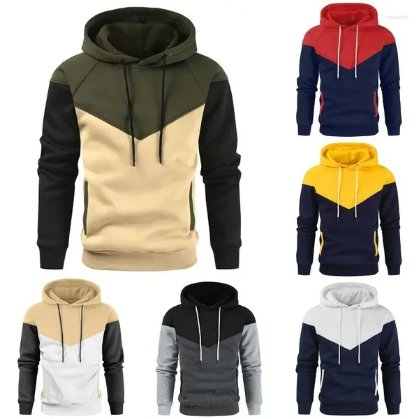 Sudaderas con capucha para hombre, franjas de diferente Color de estilo coreano, camisa deportiva, ropa de calle informal, Sudadera con capucha con cordón, suéter de moda, ropa para hombre