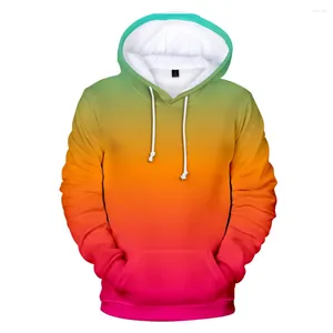 Heren Hoodies Kpop 3D Heren Dames Sweatshirts 2024 Op maat Kleurrijk Gradiënt Capuchon Heren Effen Kleur Jongen / Meisjes Polluver