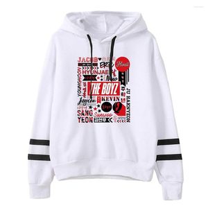 Sweat à capuche masculine Kpop The Boyz Merch Unisexe Pocketless Bars Parallel Bars Swetshirts Men Women Hoodie 2023 Vêtements de style décontracté