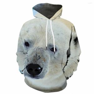 Sweats à capuche pour hommes KYKU sweat à capuche drôle hommes Hip Hop à capuche décontracté ours polaire imprimé Animal à capuche Anime beauté sweat imprimé 3d