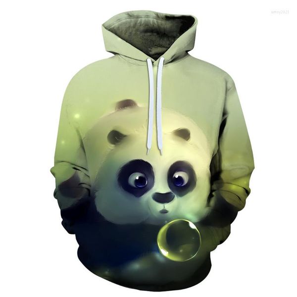 Sudaderas con capucha para hombre Última impresión 3D Panda Animal Sudadera con capucha Ropa deportiva Moda Jersey Jersey XXS-6XL
