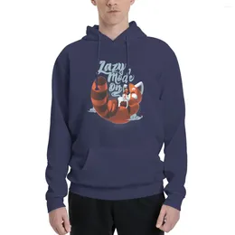 Sweats à capuche pour hommes Lazy Mode ON - Mignon Panda Rouge Moelleux Café Animal Pull À Capuche Vêtements Coréens Manteau Hommes