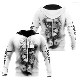 Heren hoodies leeuw god Jezus tattoo 3d overal over gedrukte unisex deluxe hoodie mannen sweatshirt streetwear zip pullover casual jas tracksuit