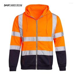 Sweats à capuche pour hommes à manches longues hommes bande réfléchissante sweat à capuche fermeture éclair pull à capuche printemps automne pulls décontractés M-4XL ML-F836