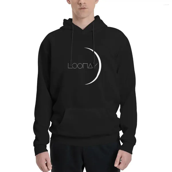 Sudaderas con capucha para hombre LOONA - White Moon Logo Sudadera con capucha Ropa para hombre Suéter de invierno