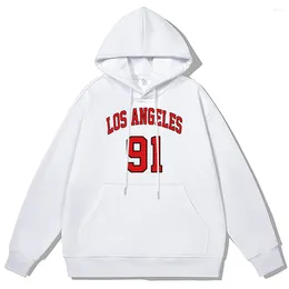 Herren Hoodies LOS ANGELES 91 Basketball Club Street Hoodie Männer Baumwolle Hohe Qualität Sweatshirt Winter Dicke Warme Kleidung Lässige Hip Hop