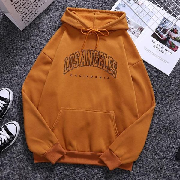 Sweats à capuche pour hommes Los Angeles États-Unis Double Outline Print Homme Tops Mode O-Neck Vêtements Vintage Casual Pullover Street Mens