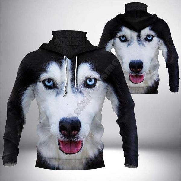 Hommes Hoodies Love Husky 3D Imprimé Mode Sweat Femmes Hommes Casual Pull À Capuche Masque Chaud Cosplay Costumes