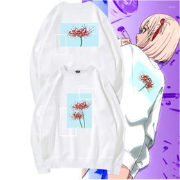 Sweats à capuche pour hommes Lycoris Recoil Anime Sweats Chisato Nishikigi Hiver Femmes Haut À Manches Longues Hommes Pull Couple Vêtements