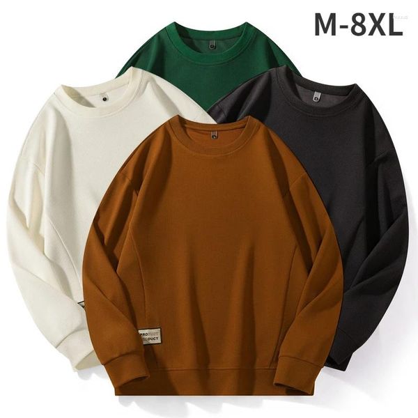 Sweats à capuche pour hommes M-8XL Casual Mens Top Fashion Manches longues Col rond Sweatshirts Streetwear Hommes Vêtements Pulls amples Hip Hop Outwear