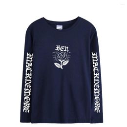 Sudaderas con capucha para hombre Macklemore The Ben Tour 2023 Merch World Shirt Moda Casual Camiseta de manga larga HipHop