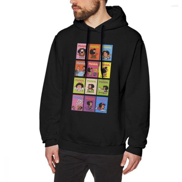 Sudaderas con capucha para hombre, póster de Mafalda, sudaderas con capucha para hombre, sudaderas con capucha de algodón puro Vintage Kawaii, jerséis normales