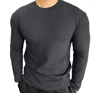 Sweat à capuche pour hommes, décontracté, solide, sans capuche, col rond, poche, chemisier, chemises pour hommes, grandes tailles