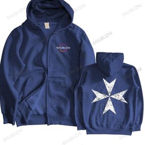 Hommes Hoodies Homme Noir Fermeture Éclair À Capuche Marque Vêtements Chevaliers Templiers Croisé Croix De Malte Hommes Shubuzhi Printemps Et Automne