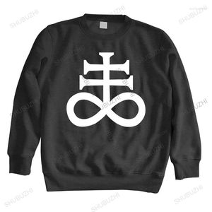 Hoodies voor heren Man Lente Crew Neck Cool Sweatshirt Satanic Cross Hoodie- Satan Retro Duivel Bijbel Antichrist Heks Unisex Shubuzhi