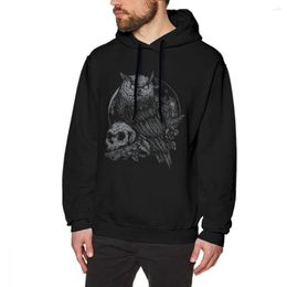 Heren Hoodies Man Sweatshirt Night Watcher Skull gezuiverd katoen grijs skelet dood gotische donkere horror goth mode pullovers