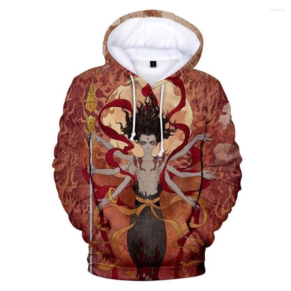 Sudadera para hombres hombre mujer sudadera sudadera con capucha de sudadera moda 3d bruja anime dibujos animados manga larga casual hojas de primavera otoño de invierno