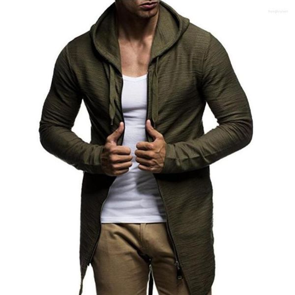 Hommes Hoodies Mans Hip Hop Cardigan Manteau Homme Sweats À Capuche Slim Fit À La Palangre Queue Ourlet Courbé À Capuche Tops Vêtements