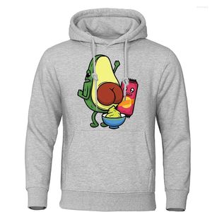 Heren Hoodies Productie Avocado Jam Met Print T-shirt Katoen Vintage Heren T-shirts Unieke losse kleding Koele zachte T-shirts
