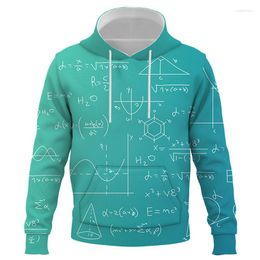Sweats à capuche pour hommes formule mathématique imprimé en 3D sweats à capuche unisexe pour hommes survêtement hommes femmes Hip Hop mode sweat à capuche décontracté