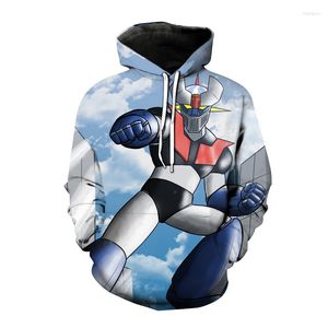 Sweats à capuche pour hommes Mazinger Z Anime Vieux Classique Manga Robot Film Raglan Sweat À Capuche En Plein Air Pull Hiver Chaud Hommes Cool Imprimé Sweat