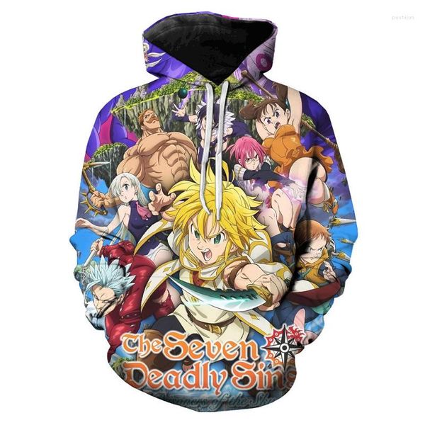 Felpe con cappuccio da uomo Meliodas Uomo/Donna Streetwear Harajuku Stampato Nanatsu No Taizai Coolest The Seven Deadly Sins Bambini Top 2XS-5XL