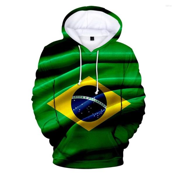 Sudaderas con capucha para hombre Centenario de Brasil Sudadera superior Primavera Otoño Jersey unisex Bandera de Brasil Imprimir Ropa de gran tamaño