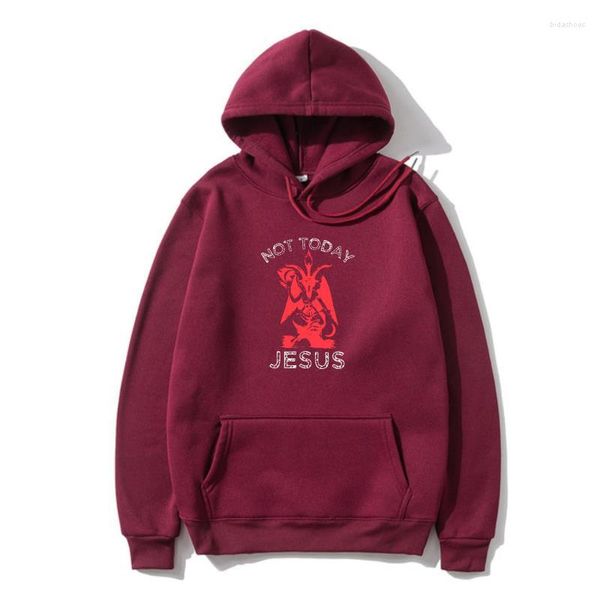 Sudaderas con capucha para hombre No Today Jesus Hoody Satan Sigil Of Baphome prendas de vestir exteriores algodón divertido polar gráfico muerte impreso