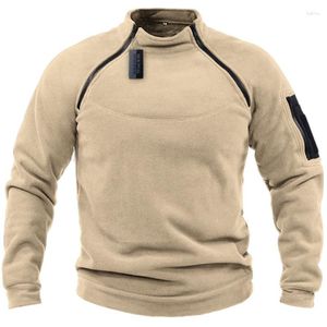 Hommes Hoodies Hommes Tactique En Plein Air Veste Vêtements De Chasse Chaud Fermetures À Glissière Polaire Pull Hommes Coupe-Vent Automne Hiver Manteau Thermique