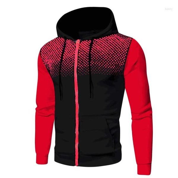 Hommes Hoodies Hommes Hiver Slim Fit Sweat À Capuche Outwear Manteau Chaud Veste De Mode Polka Dot Zipper Hommes Vêtements Survêtement