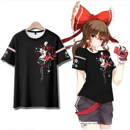 Sweat à capuche masculine Design des hommes et des femmes Touhou Hakurei Reimu 3d T-shirt imprimé Summer Funny Short Sleeve Anime T-shirts Graphic Cosplay