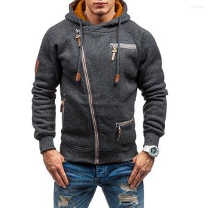 Sudaderas con capucha para hombre Hombres Otoño Invierno Cremallera inclinada Hip Hop Sudadera con capucha Casual Cardigan Hombre Moda vintage Sudadera con capucha Tallas grandes Sudadera