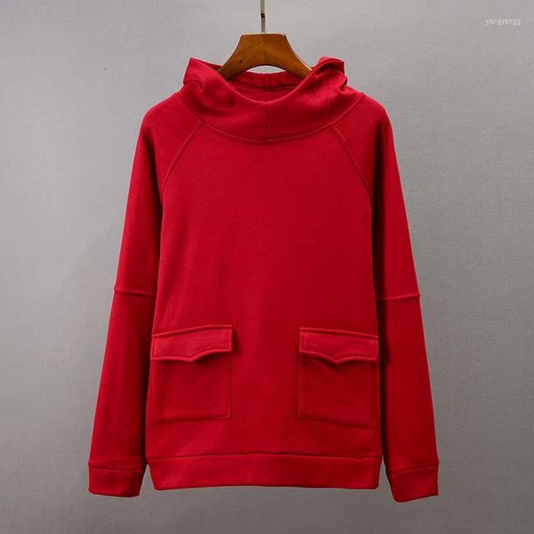 Sudaderas con capucha para hombre Otoño Invierno suelta manga larga Sliod sudaderas con capucha chándal abrigo de bolsillo ropa deportiva Navidad rojo 6Q2284