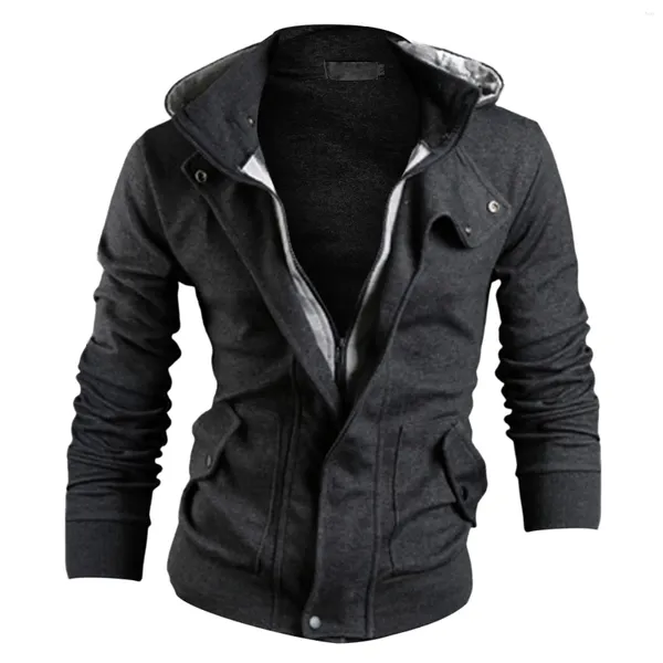 Sweat à capuche masculine Men Automne Hiver Zipper Casual Hood Sweatshirts Windbreaker Mabe Business Vest Homme Outdoor Stormwear Veste