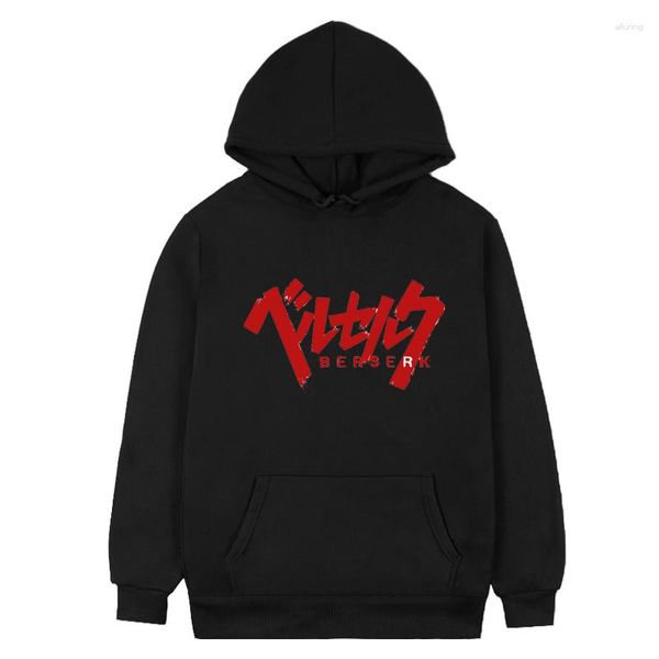 Sweats à capuche pour hommes Hommes Berserk Guts Manga Swordsman Gatsu Sacrifice Zodd Anime Hiver Cool Esthétique Personnalisé Créatif Paire Portrait Lettres