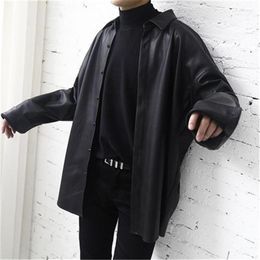 Heren Hoodies Men Black Jacket Herfst Winter Lederen jas Koreaanse Loose Jackets Fashion Casual Outswear For Man Casaco Boys