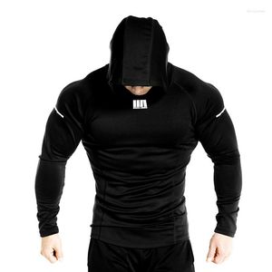 Heren Hoodies Men Merk Solid Color Fashion Casual Gyms Fitness Hooded Jacket Male Lycra Sweatshirts Sportswear Kleding