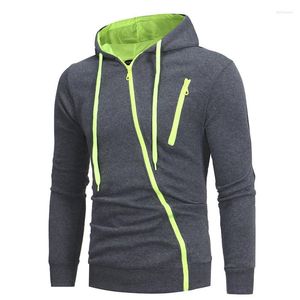 Sweats à capuche pour hommes Caractéristiques pour hommes Fermeture à glissière oblique Casual Slim Fit Cardigan à capuche Sweat à capuche Pull grande taille