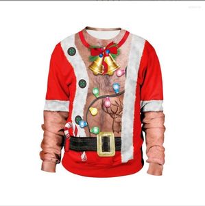 Heren hoodies mannen kerstdag topless navel haar sexy hedging paar 3D digitale druk ronde ronde ronde ronde ronde ronde ronde ronde ronde ronde ronde ronde man mannelijke kleding kleding jas