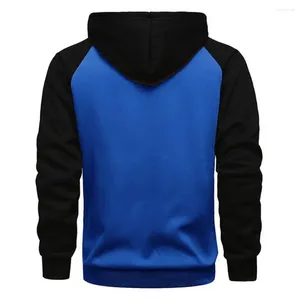 Sudaderas con capucha para hombre Abrigo para hombre Chaqueta con capucha con cordón para otoño Primavera con cierre de cremallera Color a juego Manga larga Suave Cálido Grueso