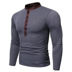 Sweats à capuche pour hommes T-shirt de printemps d'automne V manche longue bouton slim fit couleur solide mince salf simple style pull mi-longueur décontracté