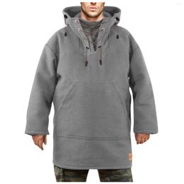 Sudaderas con capucha para hombre, Otoño/Invierno, rectas, holgadas, con capucha, informales, holgadas, de Color sólido, suéter, blusa superior, Sudaderas Con Capucha