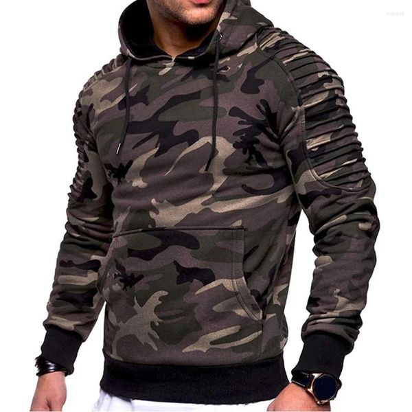 Sweat à capuche pour hommes, mode Camouflage, sweat-shirt à capuche, vêtements de sport militaires décontractés, couleur unie, automne hiver, M-3XL