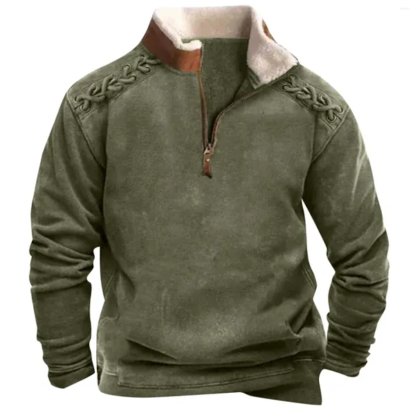 Sudaderas con capucha para hombre Moda para hombre Sudadera de ocio Simple Otoño e invierno Escote roscado Manga raglán Jersey Suéter Top largo