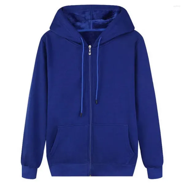 Sweats à capuche pour hommes Hommes Veste à capuche Manteau de printemps Élégant Peluche Sweat à capuche mi-long avec chaleur Confort Polyvalence pour l'automne hiver