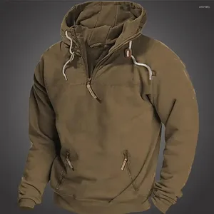 Sweat à capuche pour hommes, sweat-shirt à capuche, fermeture éclair, encolure, avec poches, pour l'automne, les sports d'hiver, l'entraînement, la course à pied, la salle de sport