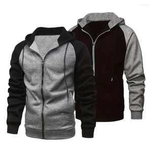 Herenhoodies Heren Sweatshirt met capuchon en ritssluiting Vest met trekkoord Stijlvol halflang jasje voor de herfst Lente Zachte warme jas