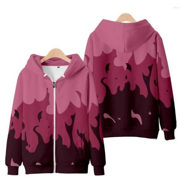 Sudaderas con capucha para hombre Aphmau Merch Cremallera Flame Purple And Red 3D Print Cool Coat Mujeres / Hombres Streetwear Chaquetas Kawaii