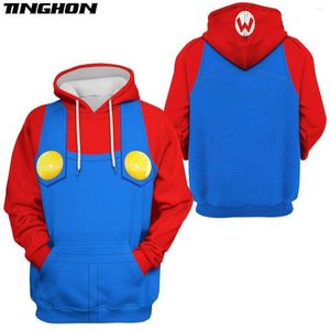 Sweats à capuche pour hommes sweat à capuche pour homme dessin animé Luigi 3D imprimé femmes sweat à manches longues unisexe décontracté veste à glissière Cosplay Costumes XY288